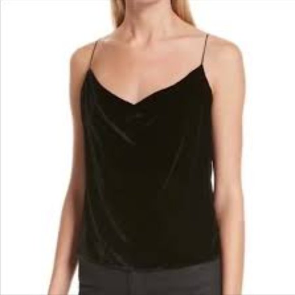 Alice and Olivia Harmon Velvet Camisole Black Sz S - Picture 2 of 10